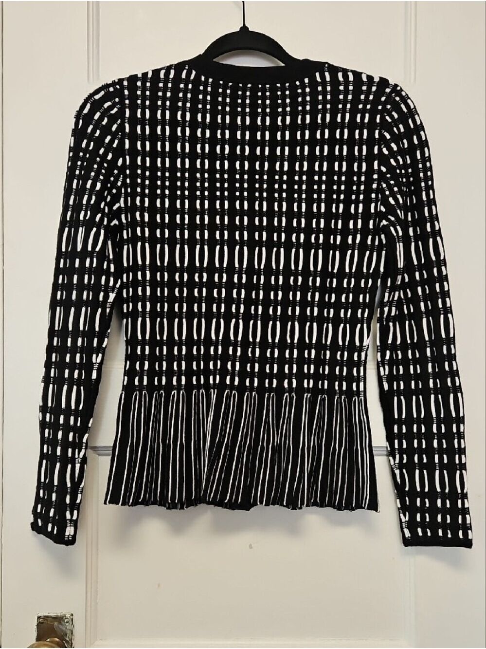 WHBM Black and White Striped Knit Cardigan XS - Picture 7 of 8
